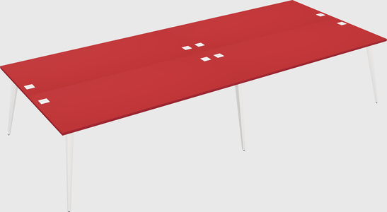 Shared rectangular office desk system