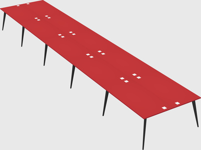 Shared rectangular office desk system