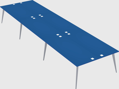 Shared rectangular office desk system
