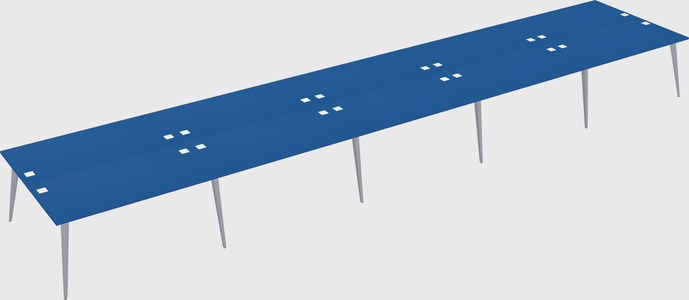 Shared rectangular office desk system