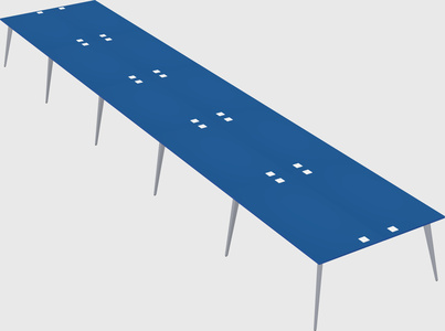 Shared rectangular office desk system