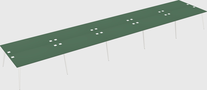 Shared rectangular office desk system