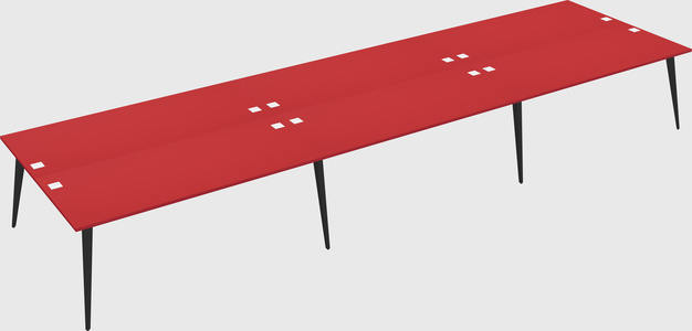 Shared rectangular office desk system