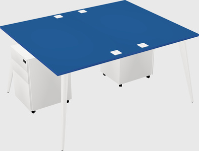 Shared rectangular office desk system