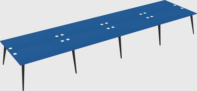 Shared rectangular office desk system