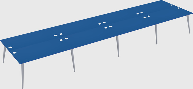 Shared rectangular office desk system