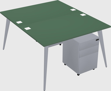 Shared rectangular office desk system