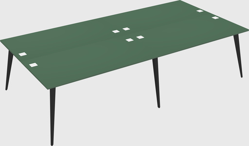 Shared rectangular office desk system