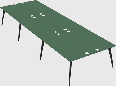Shared rectangular office desk system