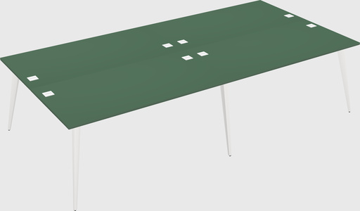 Shared rectangular office desk system