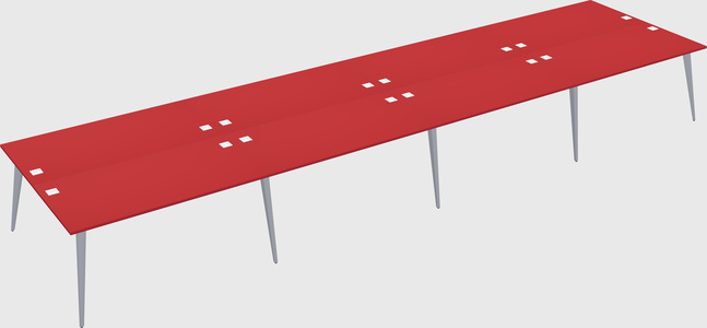 Shared rectangular office desk system
