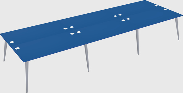 Shared rectangular office desk system