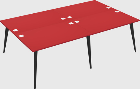 Shared rectangular office desk system