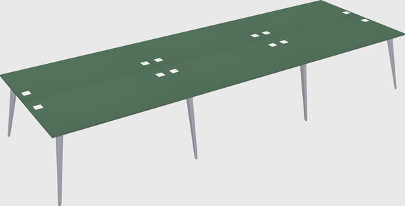 Shared rectangular office desk system