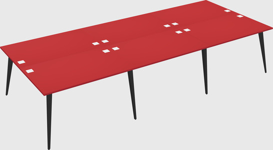 Shared rectangular office desk system