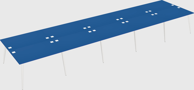 Shared rectangular office desk system