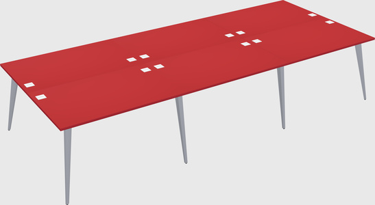 Shared rectangular office desk system