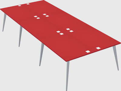 Shared rectangular office desk system