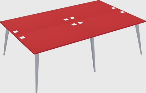 Shared rectangular office desk system