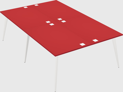 Shared rectangular office desk system