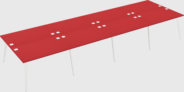 Shared rectangular office desk system