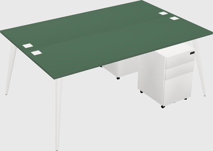 Shared rectangular office desk system