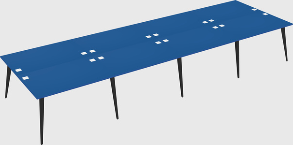 Shared rectangular office desk system