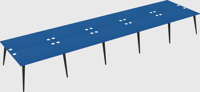 Shared rectangular office desk system