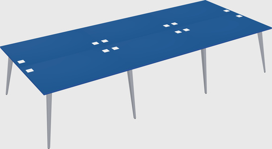Shared rectangular office desk system