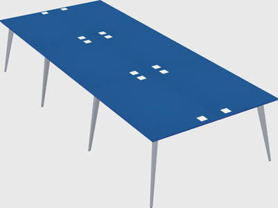 Shared rectangular office desk system
