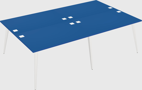 Shared rectangular office desk system