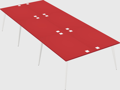 Shared rectangular office desk system