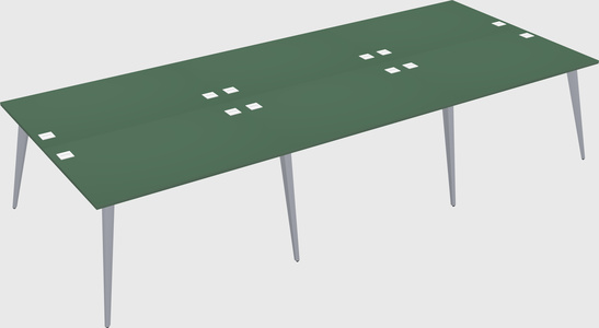 Shared rectangular office desk system