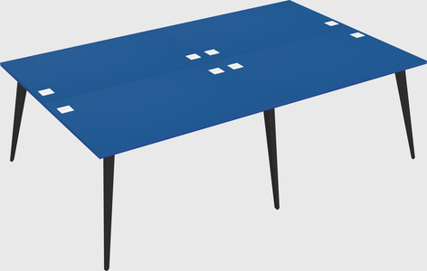 Shared rectangular office desk system
