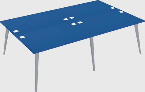 Shared rectangular office desk system