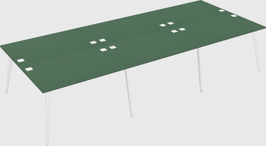 Shared rectangular office desk system