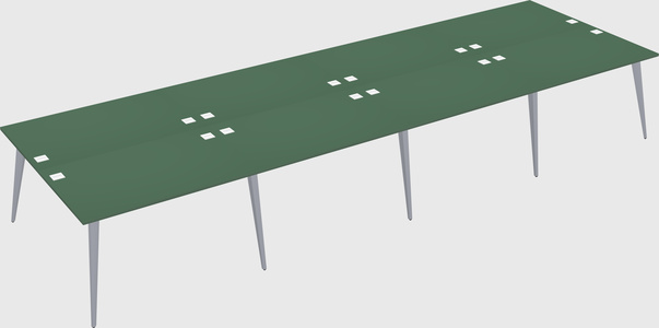 Shared rectangular office desk system
