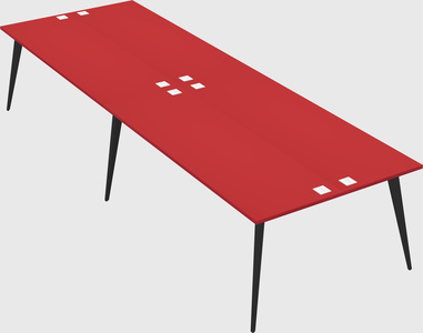 Shared rectangular office desk system