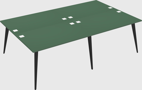 Shared rectangular office desk system