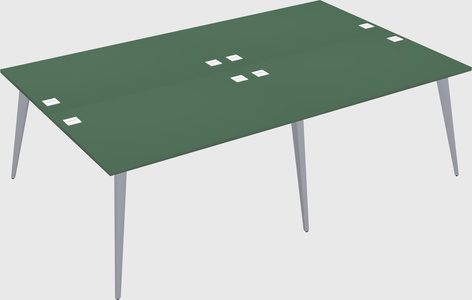 Shared rectangular office desk system