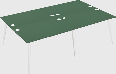 Shared rectangular office desk system