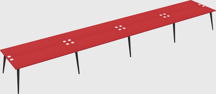 Shared rectangular office desk system