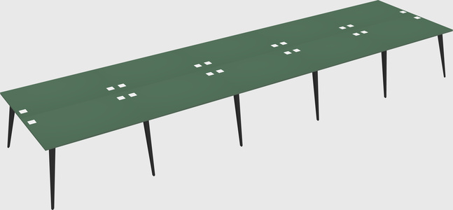 Shared rectangular office desk system
