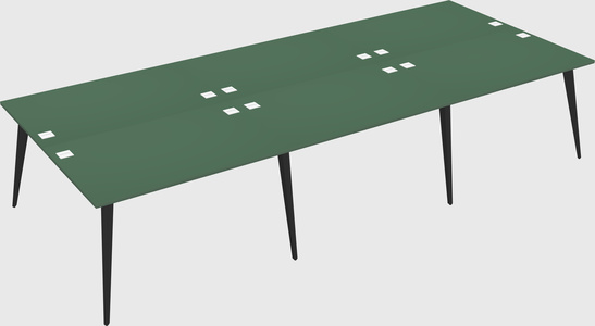 Shared rectangular office desk system