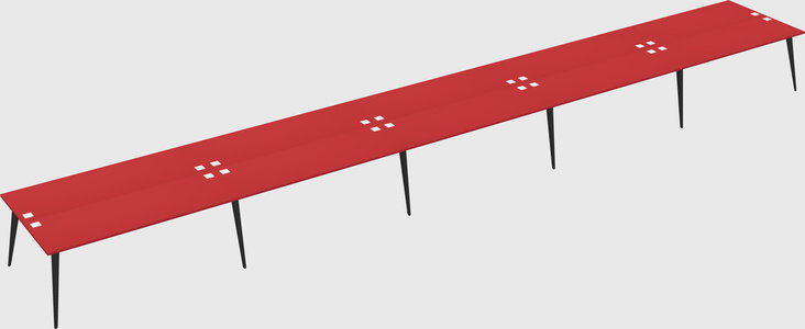 Shared rectangular office desk system