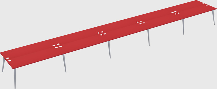 Shared rectangular office desk system
