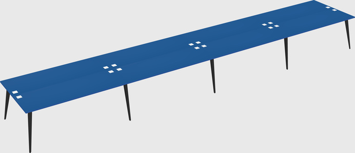 Shared rectangular office desk system