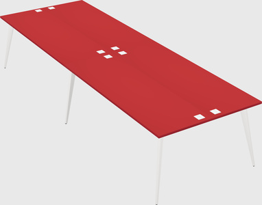 Shared rectangular office desk system