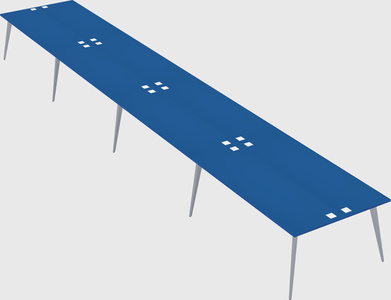 Shared rectangular office desk system