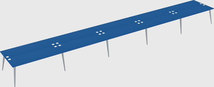 Shared rectangular office desk system